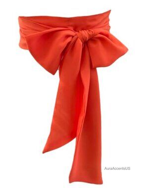 Chiffon Sash Corset Belt Waist Bow Tie 3.74" Wide for Bridal Wedding